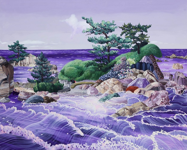 by Eguchi Ayane, "Cobalt Violet Sea", 2016, oil on canvas | surrealismo pop japones, obras de arte, pinturas by Eguchi Ayane, "Cobalt Violet Sea", 2016, oil on canvas | imagenes surrealismo pop japones, obras de arte, pinturas, cool art pictures