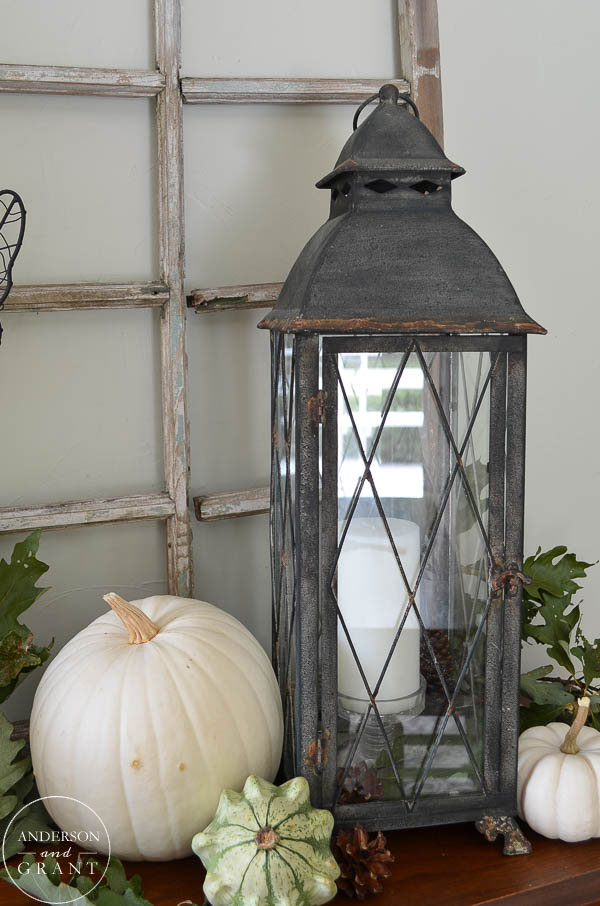 Lanterns are a great addition to any fall display.  |  www.andersonandgrant.com