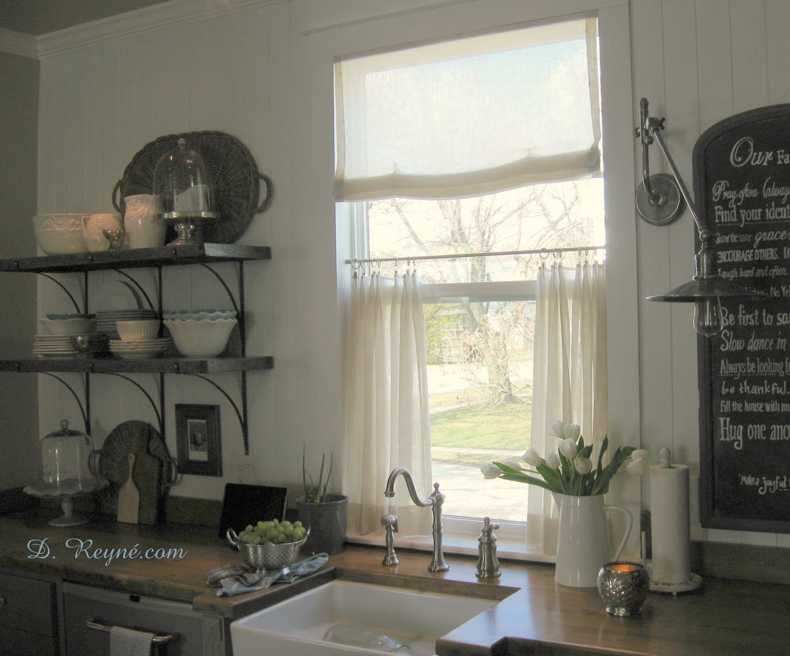 kitchen tier curtains with cafe design