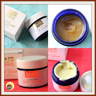 Atlantis Skincare Glowing Skin Day Cream &  Velvet Skin Night Elixir Review on Natural Beauty And Makeup