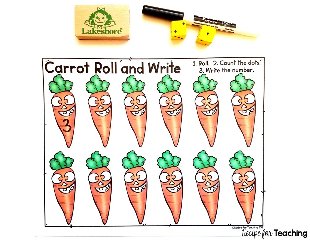 Carrot Roll and Write Recipe for Teaching