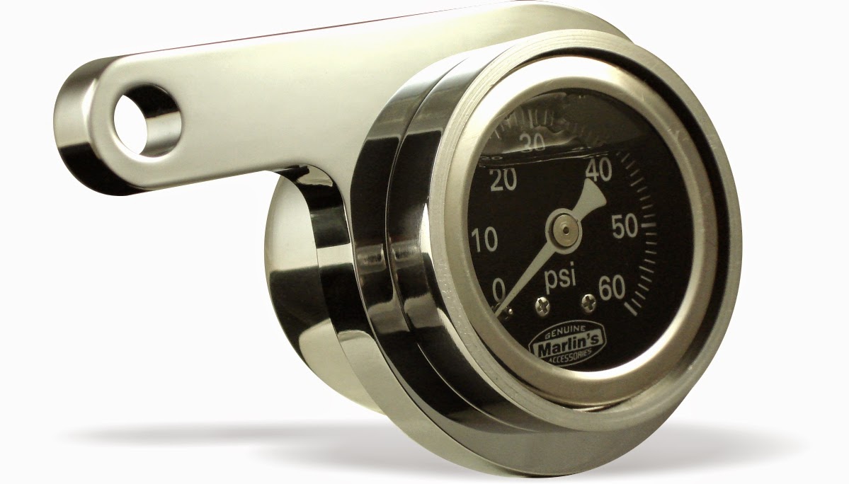 VTwin News Marlin’s Rocker Box Oil Pressure Gauge Kit.