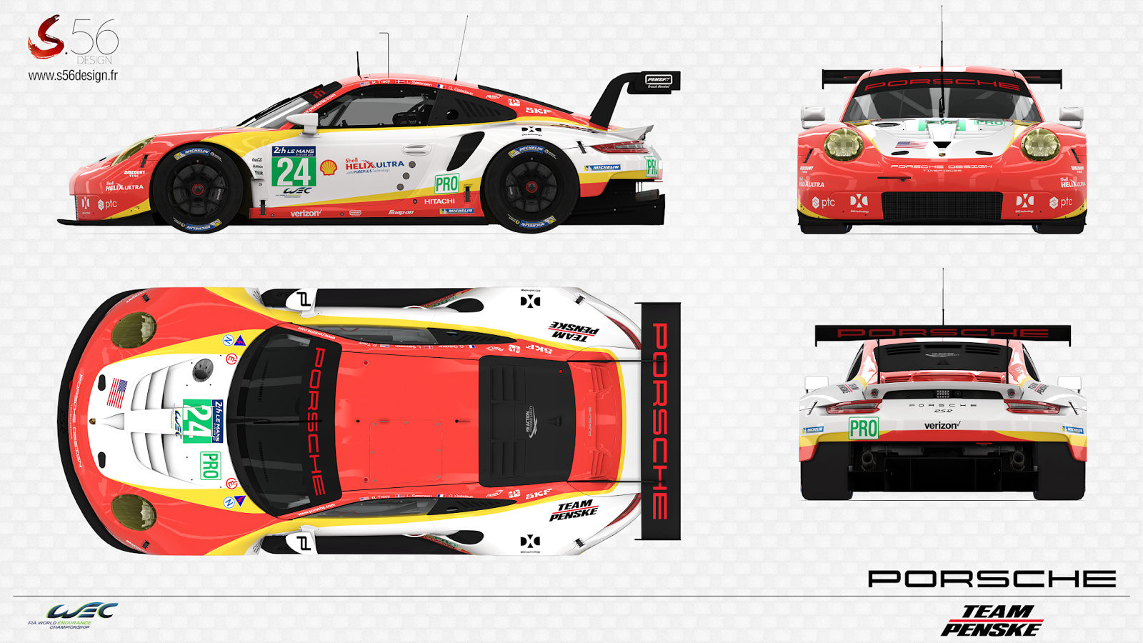 S.56 Design: Porsche 911 RSR Team Penske Shell #24