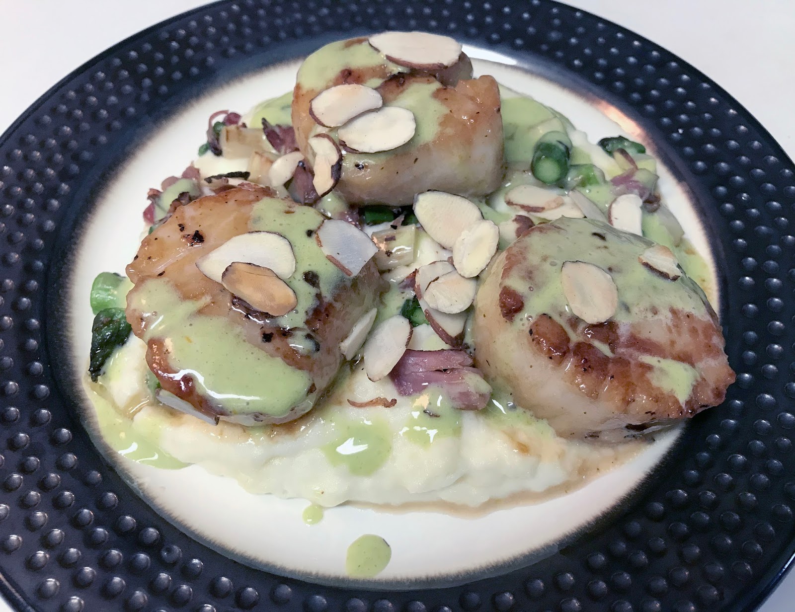Culturally Confused Girl in the Kitchen Seared Scallops with Goat CheeseYukon Purée