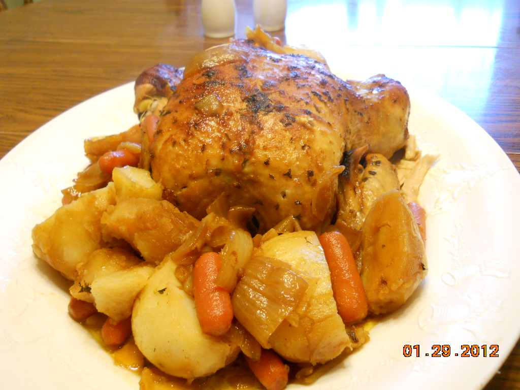 Recipes for Judys' Foodies Chicken Pot Roast with Root Vegetables in a