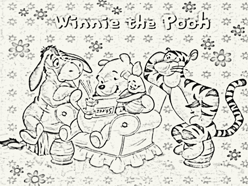 educacion: colorear a winnie y amigos