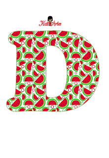 Abecedario con Sandías. Alphabet with Watermelons.
