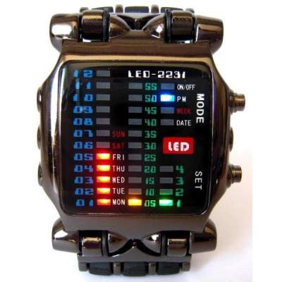 jam tangan unik sport gaul led watch tokyo flash sirine shark 