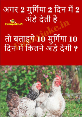 Math Puzzles Test in Hindi: 2 Murgiyan 2 Din Me 2 Ande Deti Hai ? Math Puzzles Test in Hindi: 2 Murgiyan 2 Din Me 2 Ande Deti Hai ?
