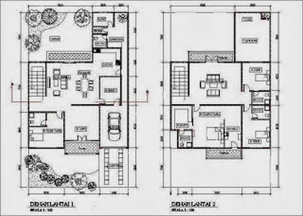 Ide Denah Desain Rumah Minimalis Type 45