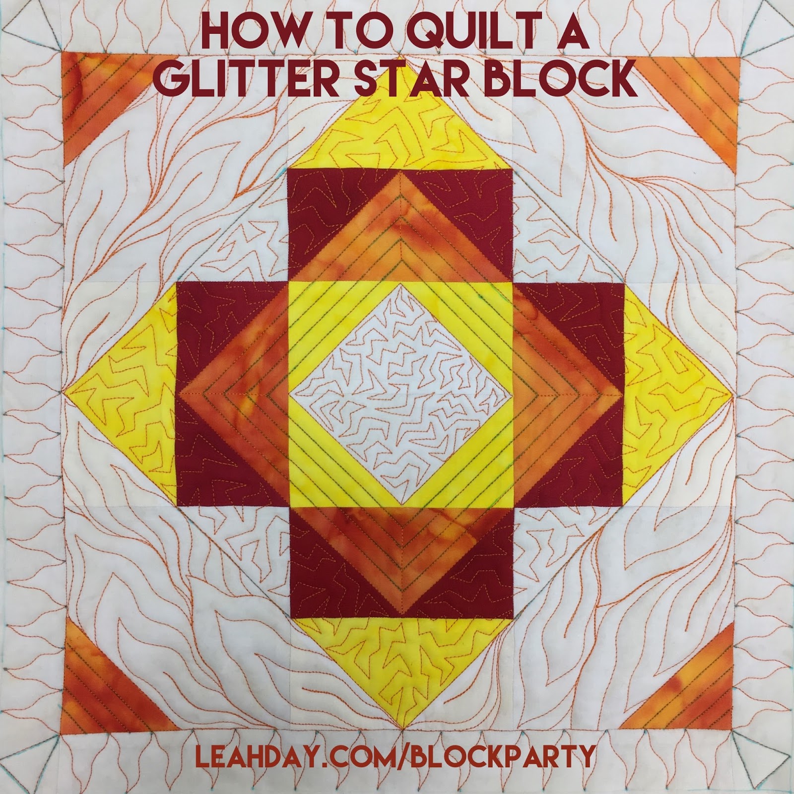 The Free Motion Quilting Project How to Quilt a Glitter Star Block