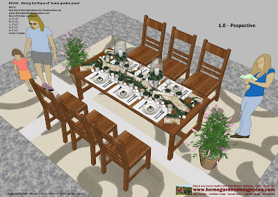 Dining Table Set Plans - Woodworking Plans - Outdoor Furniture Plans 