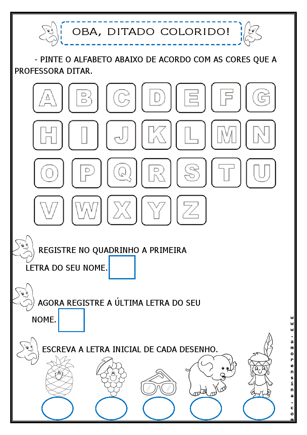 Escola Saber Atividades Português 1 Ano Alfabeto