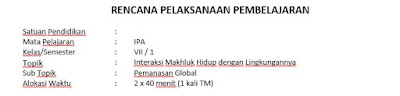 RPP IPA SMP Kelas 7 Kurikulum 2013 Revisi 