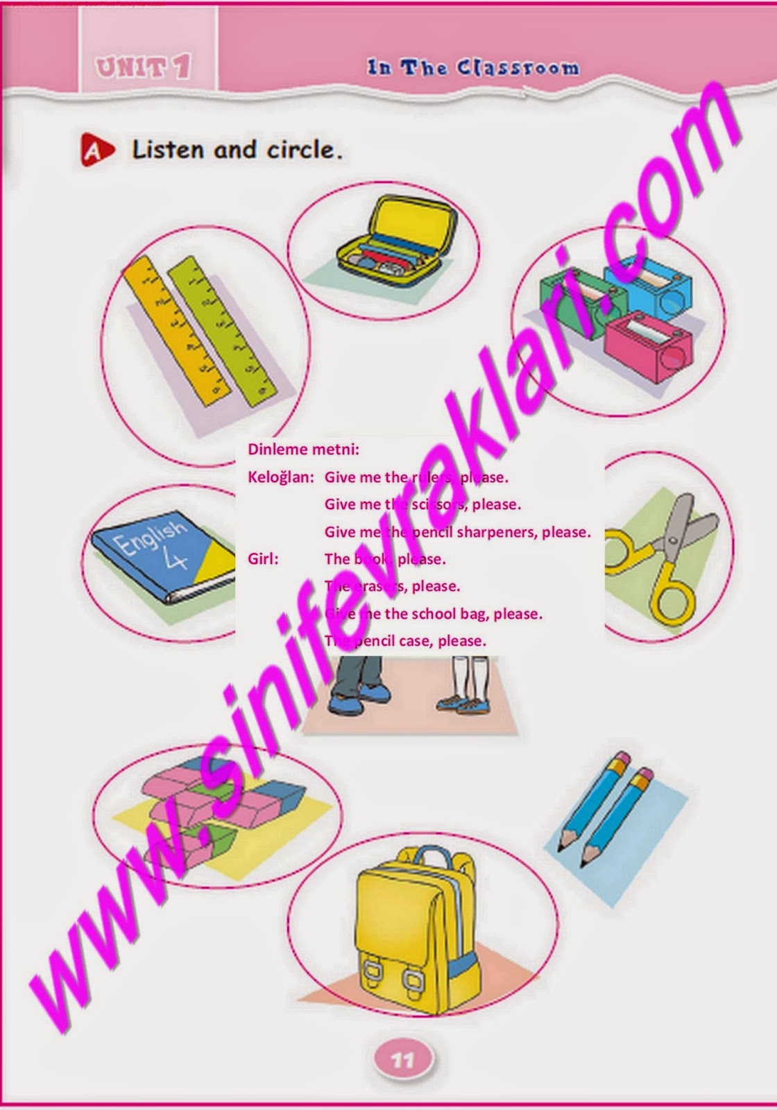 4. Sinif İngilizce Açilim Yayinlari Çalişma Kitabi Cevaplari Sayfa 11