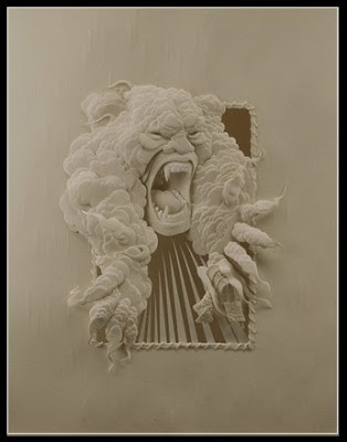 Gorilla from paper sculpture