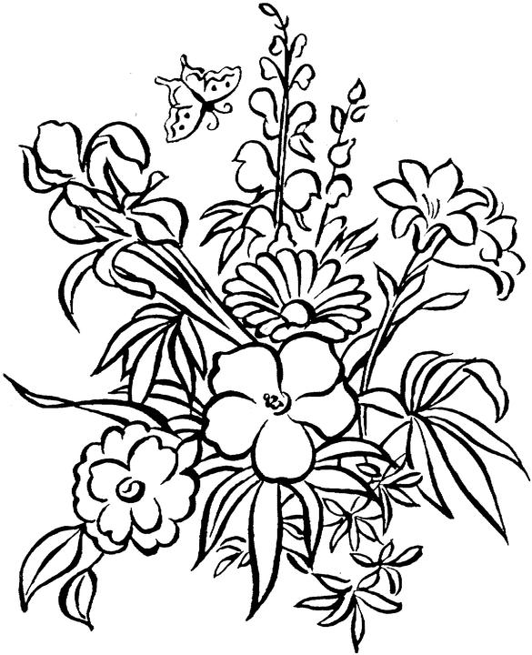 Free Flower Coloring Pages For Adults title=