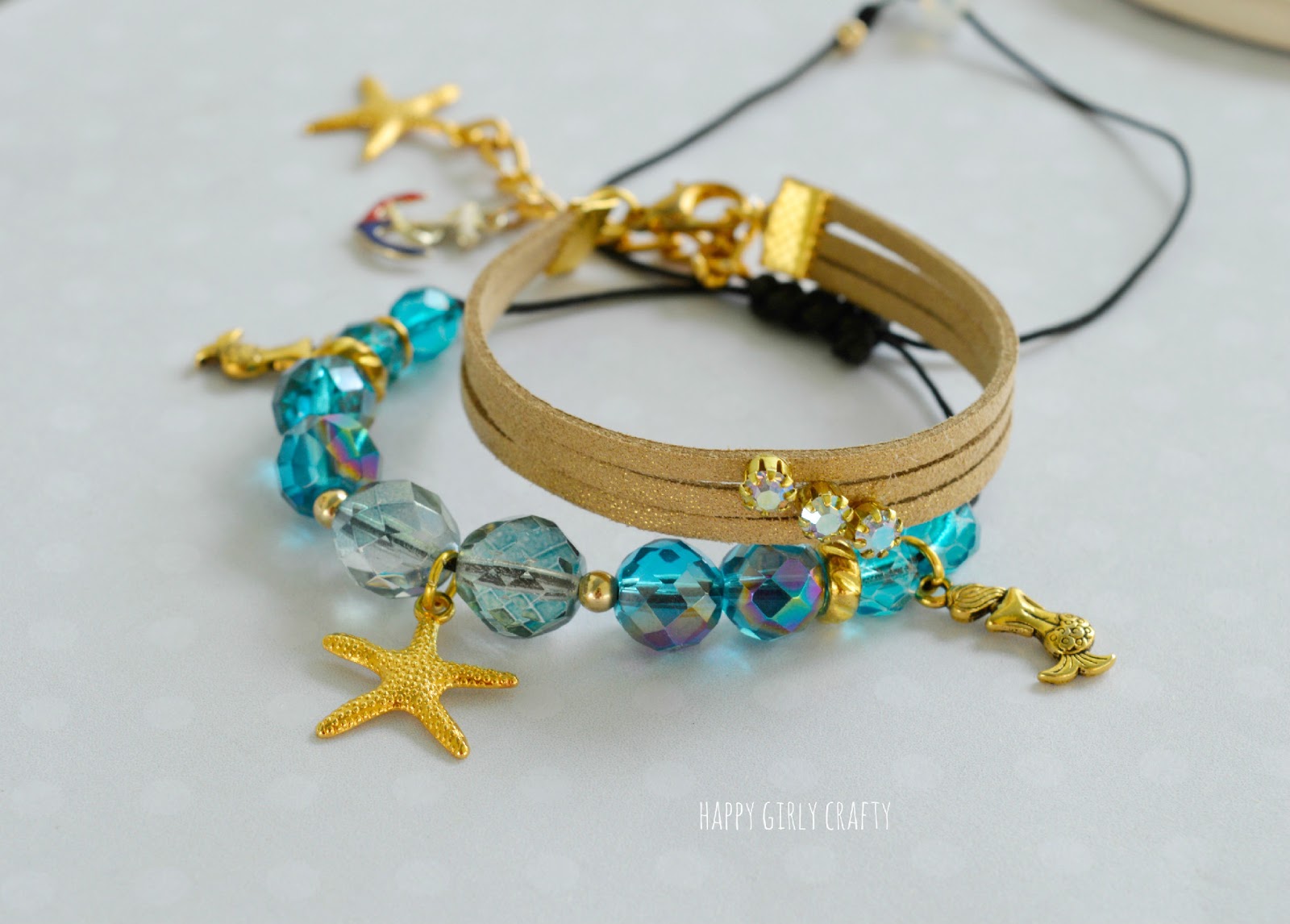 DIY Nautical chic jewelry and monthly box by "My Vintage charms" review. happy girly crafty