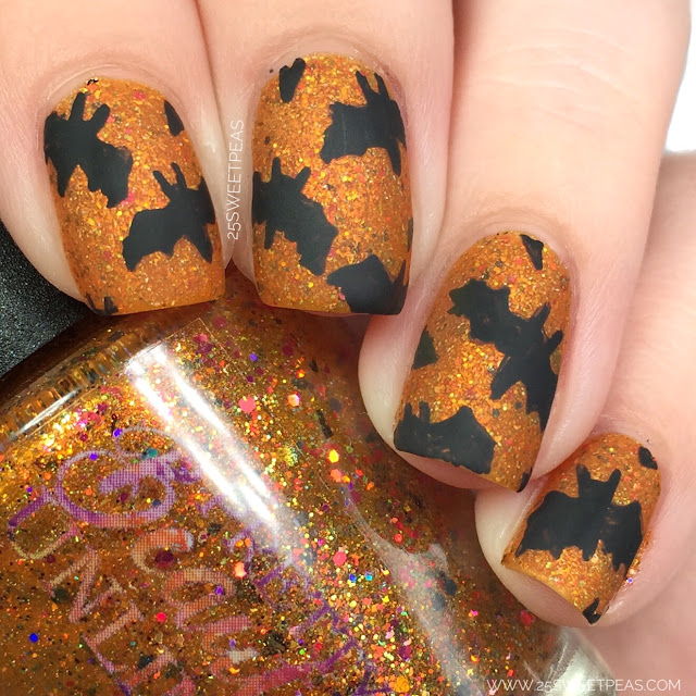 Halloween Bat Nail Art