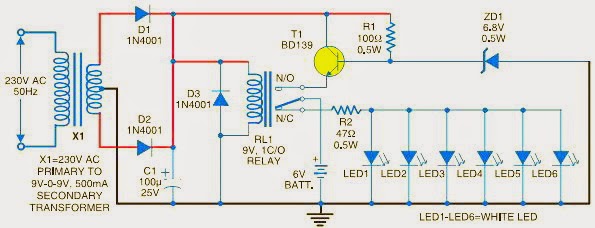 Skema Rangkaian Lampu Darurat Emergency Led Gambar Rangkaian | Images