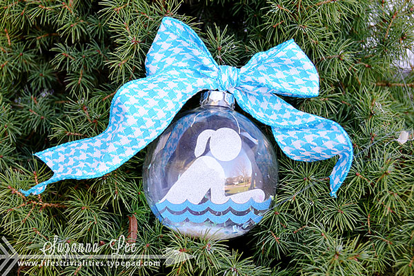 Girl Swimmer Christmas Ornament by Suzanna Lee Guest Designer for 17turtles Digital Cut Files