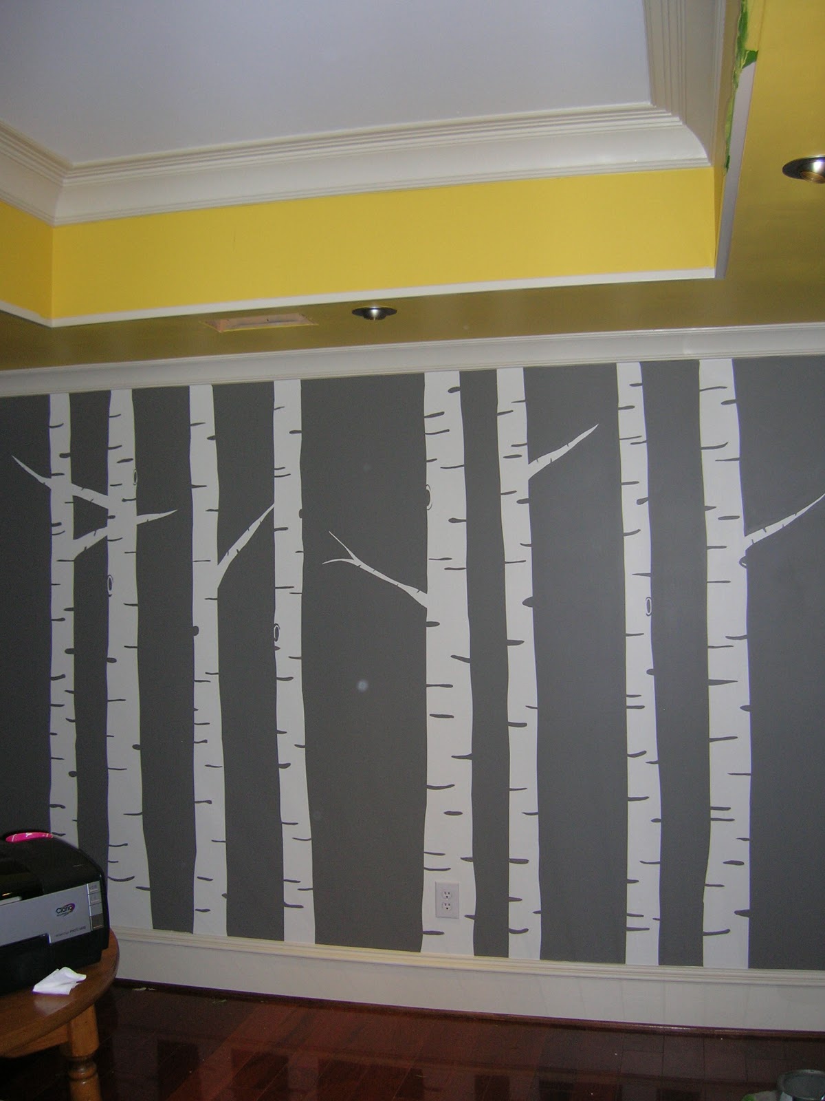 Priss This: DIY Painted Birch Tree Wall Forest Mural