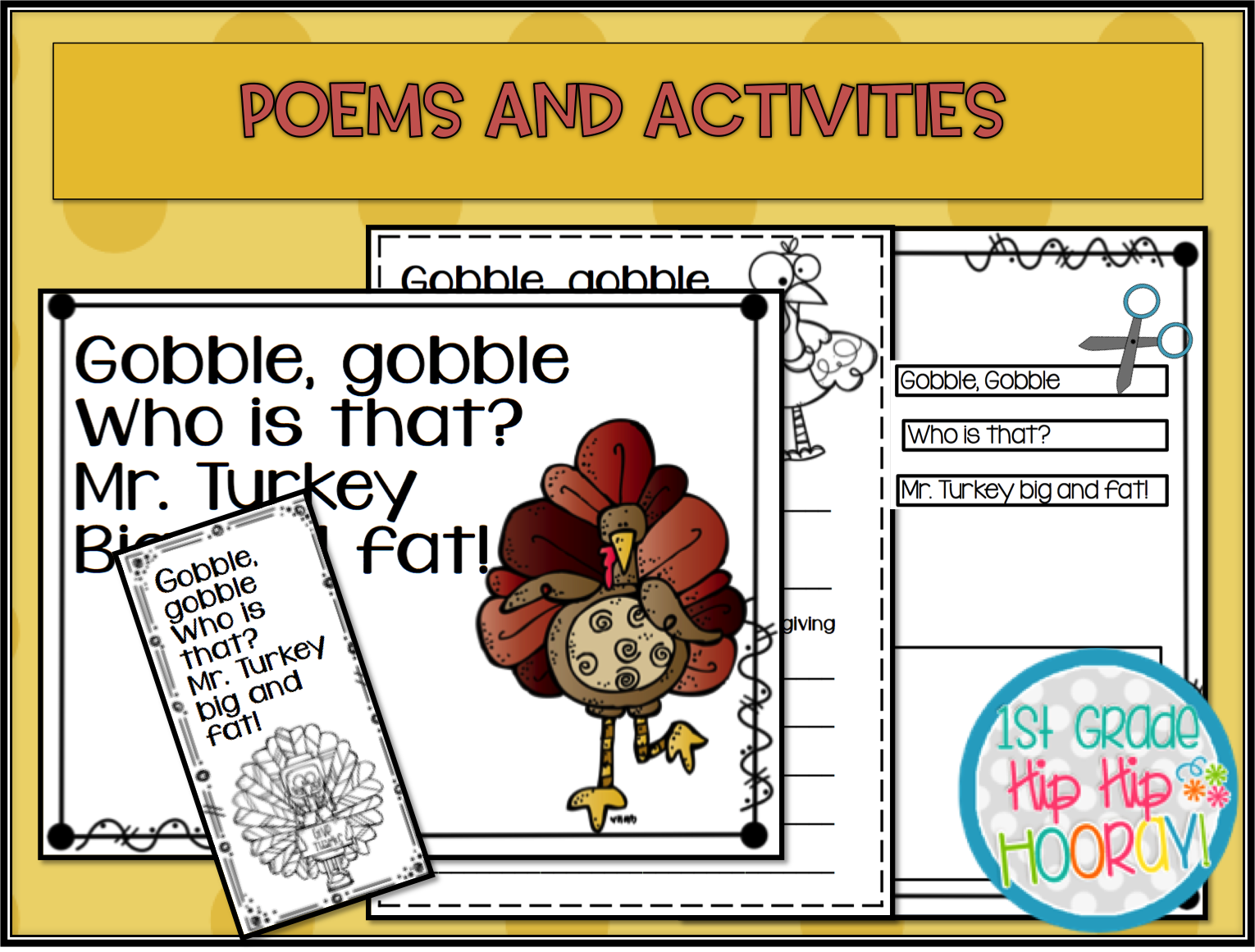 1st Grade Hip Hip Hooray!: November Poems and Activities!