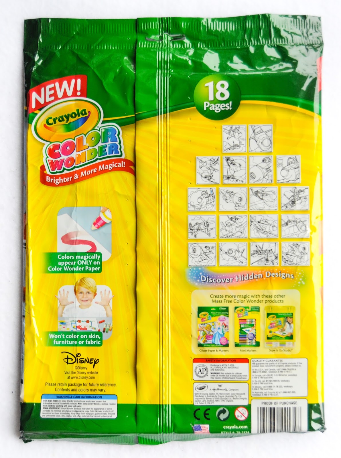 Crayola Color Wonder Planes Coloring Pad and Markers What's Inside the