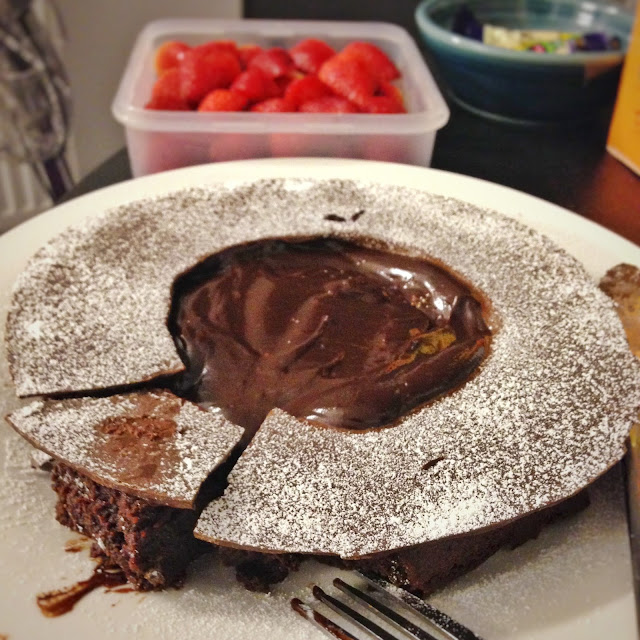 Chocolate Molten Lava Cake Fondue