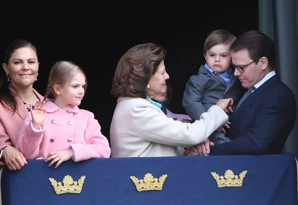 Crown Princess Victoria wore Acne Studios Avalon coat, Princess Estelle wore a pink coat, Princess Sofia and Queen Silvia