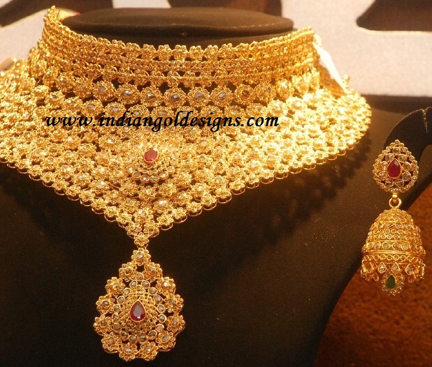 uncut diamond necklace set