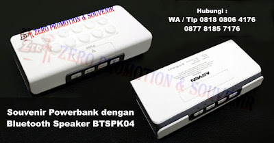 Power Bank Speaker 5200 mAh BTSPK04, Bluetooth Speaker Tipe BTSPK04, Souvenir Bluetooth Power Bank Speaker dengan harga terjangkau