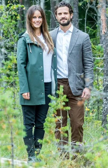 Princess Sofia of Sweden and Prince Carl Philip of Sweden are seen during their inuaguration of the nature reserve “Byamossarna” in Arvika