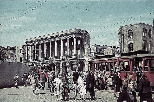This may be the Plac Bankowy (Bank Square) in central Warsaw.
