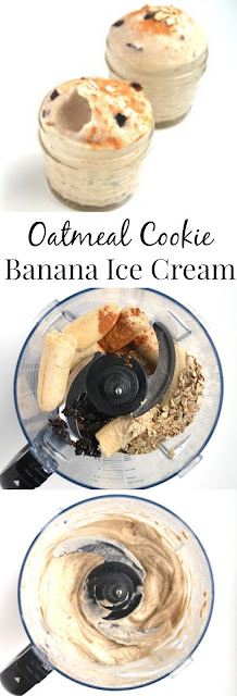 Oatmeal Cookie Banana Ice Cream is ready in just 5 minutes and tastes like dessert but has no-added sugar and is rich in fiber and protein. www.nutritionistreviews.com