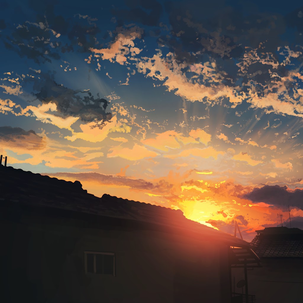 Anime, Scenery, Sunrise, Clouds, Sky, 4K, #68 Wallpaper PC Desktop