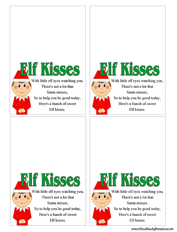 Kisses Free Printable: Elf Kisses Free Printable