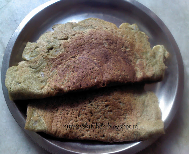 Nimmy's Kitchen Green Gram Dosa (Pesarattu)