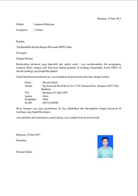 Contoh Surat Lamaran Kerja Editor - Contoh Surat