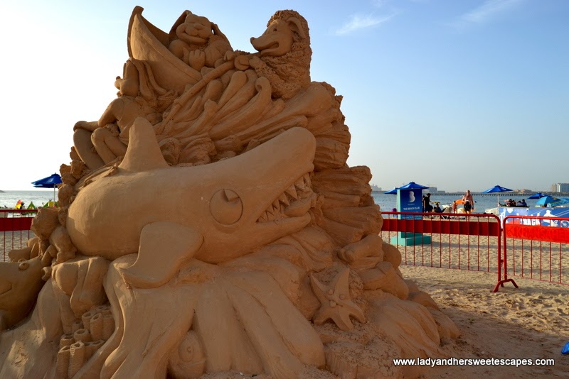 sand sculpture at JBR beach