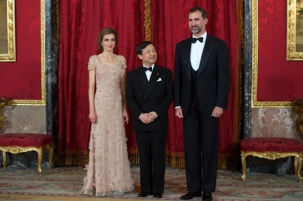 Prince Felipe and Princess Letizia give a dinner for Crown Prince Naruhito at the Royal Palace in Madrid