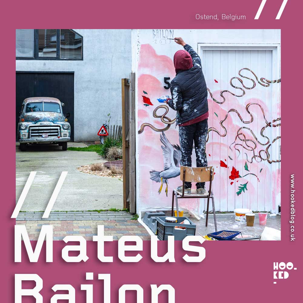 Brazilian street artist Mateus Bailon paints a new Mural in Ostend, Belgium Brazilian street artist Mateus Bailon paints a new Mural in Ostend, Belgium