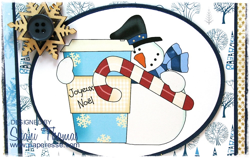 Christmas Card Advent Calendar #5 Snowman Espresso 1 card Paperesse