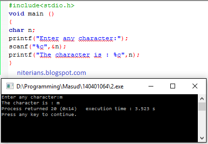 Basic C Programming Solve - Input output ~ A Textile Blog run by NITERians