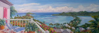 Custom oil painting of St. Barths Island Custom oil painting of St. Barts Island