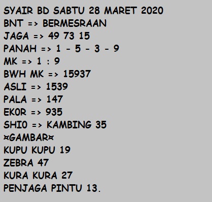 Prediksi Sgp Sabtu 28 Maret 2020