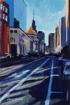 Acrylic painting of Main Street, Buffalo NY.