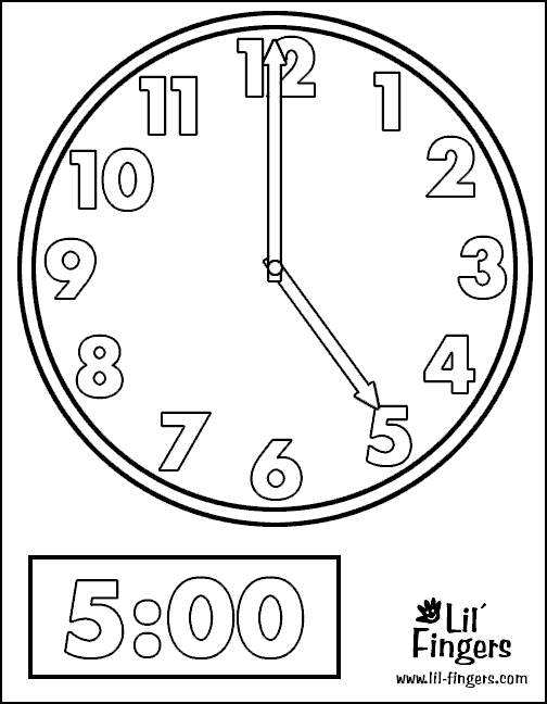Clock Coloring Page Coloring Pages for Kids Clock Coloring Pages for Kids