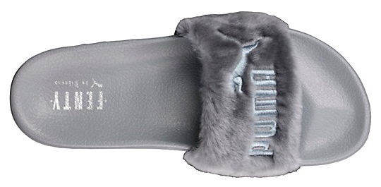 puma fur slides grey